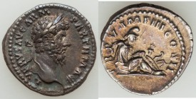 Lucius Verus (AD 161-169). AR denarius (19mm, 3.52 gm, 2h). Choice XF. Rome, AD 161/2. L VERVS AVG ARM PARTH MAX, laureate head of Lucius Verus right ...