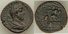 Lucius Verus (AD 161-169). AE sestertius (33mm, 25.65 gm, 11h). XF. Rome, AD 164. L AVREL VERVS - AVG ARMENIACVS, laureate head right / REX ARMENIIS D...