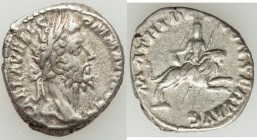 Commodus (AD 177-192). AR denarius (16mm, 3.94 gm, 7h). VF. Rome, AD 192. L AEL AVREL COMM AVG BRIT, laureate head right / MATRI DEV CONSERV AVG, Cybe...