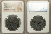 Commodus (AD 177-192). AE sestertius (33mm, 20.64 gm, 10h). NGC AU 4/5 - 1/5. Rome, AD 181-182. M•ANTONINVS-COMMODVS AVG, laureate head of Commodus ri...