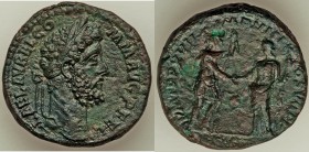 Commodus (AD 177-192). AE sestertius (31mm, 27.89 gm, 12h). XF. Rome, AD 192. L AEL AVREL COMM AVG P FEL, laureate head right / PM TR P XVII IMP VIII ...