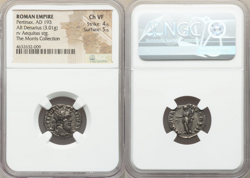 Pertinax (1 January-28 March AD 193). AR denarius (18mm, 3.01 gm, 12h). NGC Choi...