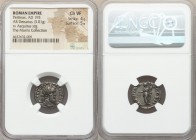 Pertinax (1 January-28 March AD 193). AR denarius (18mm, 3.01 gm, 12h). NGC Choice VF 4/5 - 5/5. Rome. IMP CAES P HELV-PERTIN AVG, laureate head of Pe...