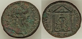 Septimius Severus (AD 193-211). AE as (24mm, 9.02 gm, 12h). VF. Rome, AD 207. L SEPTIMIVS SEVE - RVS PIVS AVG, laureate head to right, aegis on left s...