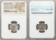 Caracalla (AD 198-217). AR denarius (19mm, 3.36 gm, 12h). NGC Choice AU 4/5 - 4/5. Rome, AD 207. ANTONINVS-PIVS AVG, laureate head of Caracalla right ...