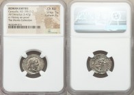 Caracalla (AD 198-217). AR denarius (20mm, 3.47 gm, 1h). NGC Choice AU 5/5 - 4/5. Rome, AD 211. ANTONINVS PIVS AVG BRIT, laureate head of Caracalla ri...