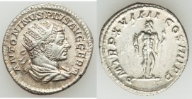 Caracalla (AD 198-217). AR antoninianus (21mm, 8.99 gm, 1h). Choice AU. Rome, AD 215. ANTONINVS PIVS AVG GERM, radiate, draped bust of Caracalla right...