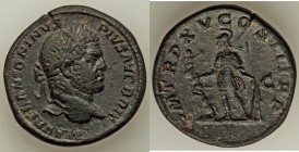 Caracalla (AD 198-217). AE sestertius (31mm, 21.26 gm, 12h). VF. Rome, AD 212. M AVREL ANTONINVS PIVS AVG BRIT, laureate head right / P M TR P XV COS ...