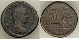 Caracalla (AD 198-217). AE sestertius (33mm, 23.45 gm, 12h). Fine. Rome, AD 214. M AVR ANTONINVS PIVS AVG GERM, laureate bust right / P M TR P XVII IM...