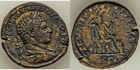 Caracalla (AD 198–217). AE sestertius (31mm, 22.98 gm, 12h). About VF. Rome, AD 214-217. M AVREL ANTONINVS PIVS AVG GERM, laureate, draped and cuirass...
