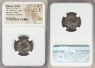 Geta, as Caesar (AD 209-211). AR denarius (19mm, 2.58 gm, 7h). NGC Choice VF 3/5 - 2/5. Rome, AD 203-210. P SEPTIMIVS-GETA CAES, bare headed, draped b...