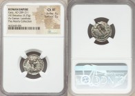 Geta, as Caesar (AD 209-211). AR denarius (18mm, 3.27 gm, 4h). NGC Choice XF 4/5 - 3/5. Laodicea, ca. AD 198-200. L SEPTIMIVS-GETA CAES, bareheaded, d...