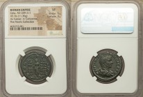 Geta, as Caesar (AD 209-211). AE as (27mm, 11.36 gm, 12h). NGC VF 5/5 - 3/5. Rome, AD 208. P SEPTIMIVS-GETA CAES, bareheaded, draped and cuirassed bus...