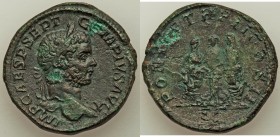 Geta, as Augustus (AD 209-211). AE sestertius (33mm, 24.49 gm, 1h). XF. Rome, AD 210. IMP CAES P SEPT - GETA PIVS AVG Laureate bust r., with drapery o...