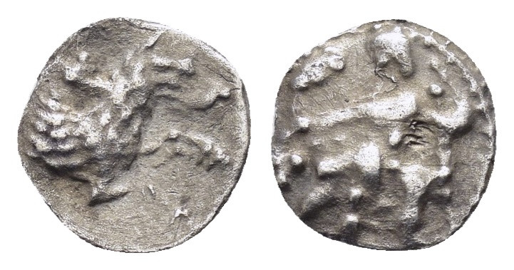LYCAONIA.Laranda.( Circa 324-323 BC).Obol.

Obv : Λ.
Forepart of a wolf to right...