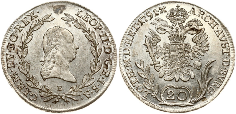 Austria. Leopold II (1790-1792). 20 Kreuzer 1791 B. Silver 6.65 g. KM 2097.