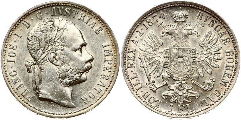 Austria. Franz Joseph I (1848-1916). 1 Florin 1874. Silver 12.30 g. KM-2222.