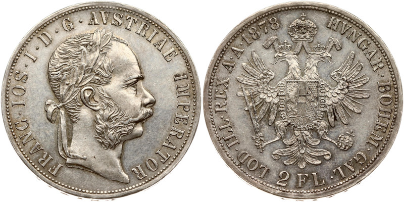 Austria. Franz Joseph I (1848-1916). 2 Florin 1878. Silver 24.68 g. KM 2233, Dav...