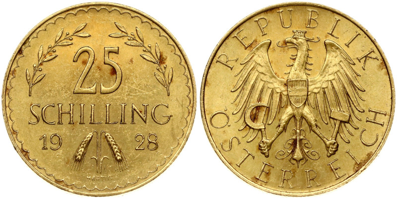 Austria 25 Schilling 1928 Gold 5.87g. KM-2841