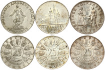 Austria 25 Schilling 1956 - 1960 lot of 3 coins