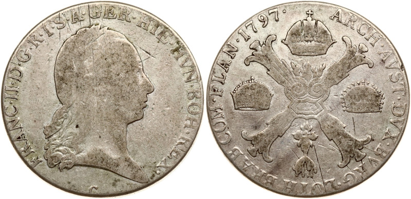 Austrian Netherlands. Franz II (1792-1835). Taler 1797 C, Prague. Silver 27.04 g...