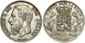 Belgium 5 Francs 1869