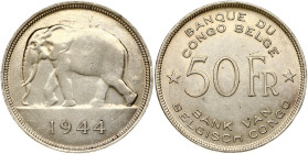 Belgian Congo Rwanda and Urundi 50 Francs 1944