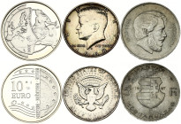 Belgium 10 Euro 2004 and other World Coins Lot of 3 Coins