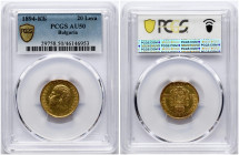 Bulgaria 20 Leva 1894 КБ PCGS AU 50