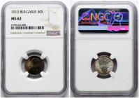Bulgaria 50 Stotinki 1913 NGC MS 62