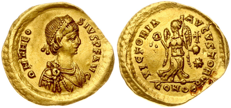 Byzantine Empire. Theodosius II (402-450). Tremissis ND (444), The osius. Consta...