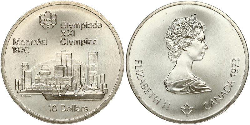 Canada. Elizabeth II (1952-2022). 10 Dollars 1973 1976 Olympics Montreal. Montre...