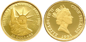 Cook Islands 20 Dollars 1995 Statue of Liberty
