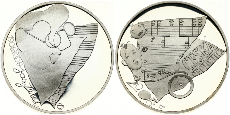 Czech Republic 200 Korun 2006 100th Anniversary of the Birth of Composer Jarosla...