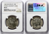 Czechoslovakia 100 Korun 1948 Charles University NGC MS 63