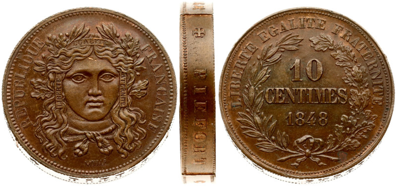 France. 10 Centimes 1848, PIEFORT by Moulle. Contest of 10 centimes of November ...
