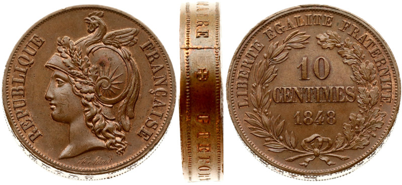 France. 10 Centimes 1848, PIEFORT by Alard. Contest of 10 centimes of November 1...