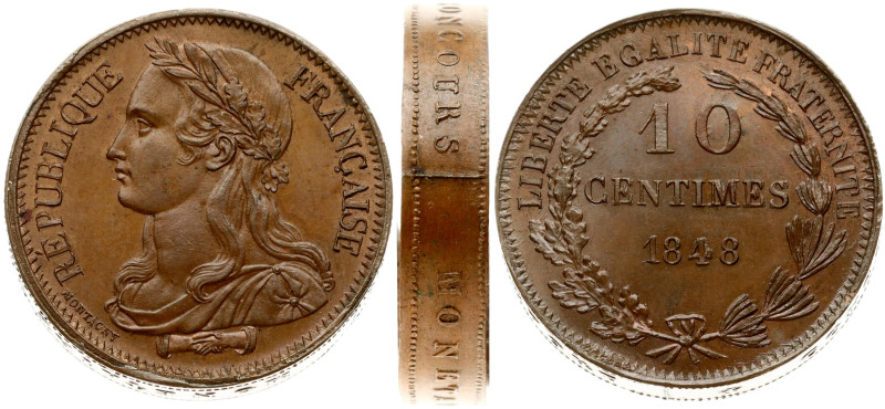 France. 10 Centimes 1848, PIEFORT by Montagny, project 2. Contest of 10 centimes...