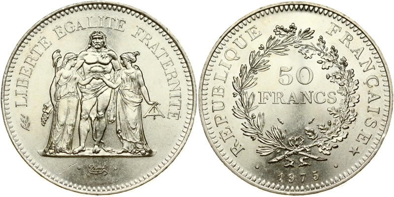 France. 50 Francs 1975, Hercules. Silver 30.08 g. KM 941.