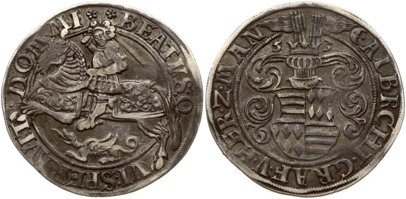 Germany, Mansfeld-Hinterort. Albrecht VII (1501-1560). Taler 1553. (ALBRCHT). Si...