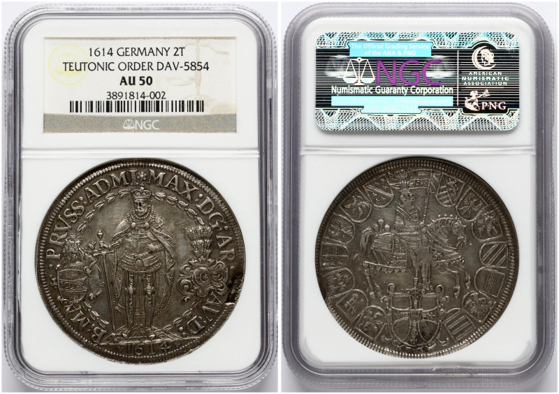 Germany, Teutonic Order. Maximilian I (1590-1618). 2 Taler 1614. Silver. KM 30, ...