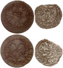 Germany Solms-Lich 3 Kreuzer 1616 & Switzerland Basel ½ Batzen 1718 Lot of 2 coins