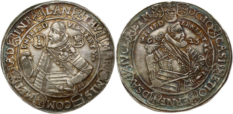 Germany Saxe-Coburg-Eisenach 1 Thaler 1625 WA Johann Casimir & Johann Ernest (15...