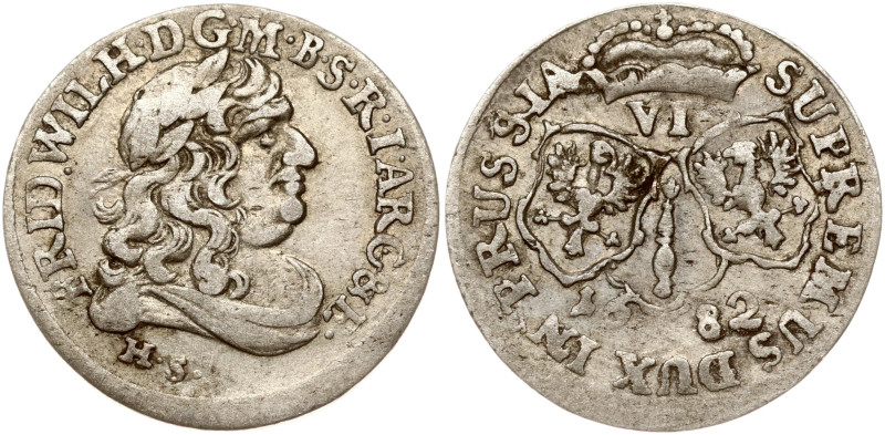 Germany, Brandenburg-Prussia. Friedrich Wilhelm (1640-1688). 6 Groscher 1682 HS....