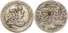 Germany Brandenburg-Prussia 6 Groscher 1682 HS