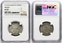 Germany Prussia 6 Groscher 1719 CG AU 58 TOP POP