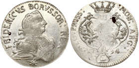 Germany Prussia 6 Groscher 1754 E