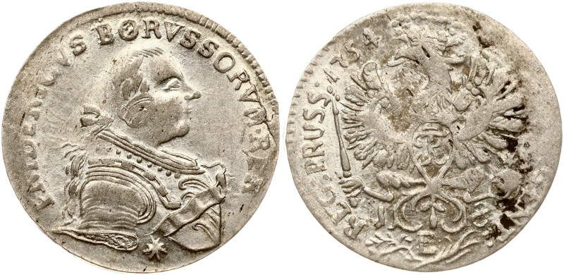 Germany, Prussia. Friedrich II (1740-1786). 18 Groscher 1754 St/E, Konigsberg. S...