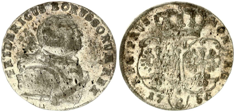 Germany, Prussia. Friedrich II (1740-1786). 6 Groscher 1756 E, Konigsberg. Silve...