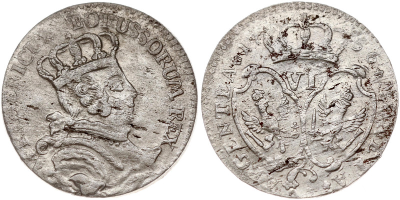 Germany, Prussia. Friedrich II (1740-1786). 6 Groscher 1756 C. Silver 2.86 g. KM...